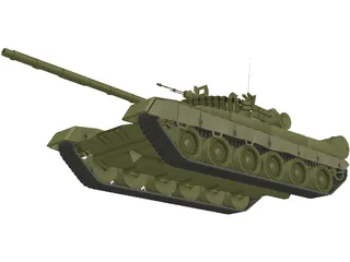 T-80 Russian Tank 3D Model preview