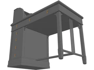 Desk Table 3D Model preview