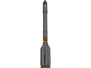 Proton Rocket 3D Model preview