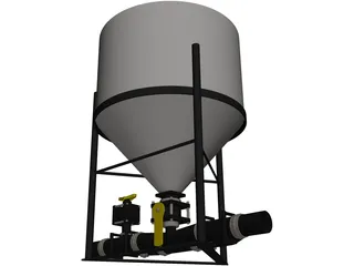 Feeder Tank with Control Valves 3D Model preview