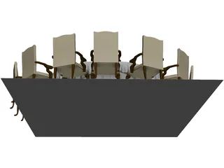Catering Table 3D Model preview
