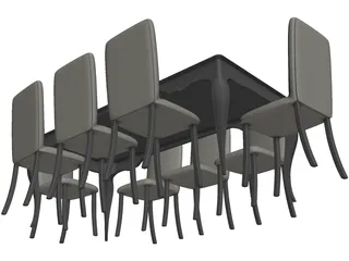 Dining Table 3D Model preview