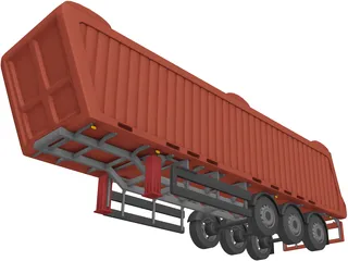 Truck Trailer 3D Model preview