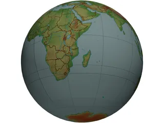 Earth Globe 3D Model preview