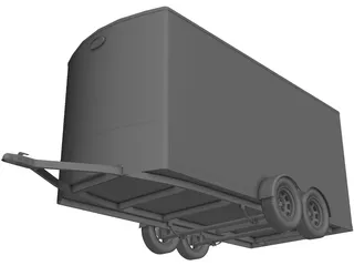 Small Cargo Trailer 3D Model preview