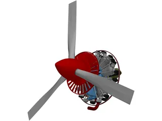 Vedeneyev M14P Engine 3D Model preview