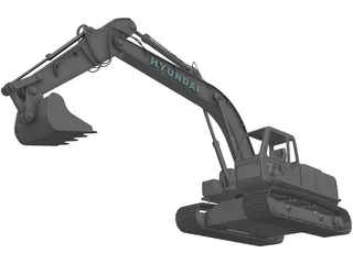Hyundai Excavator 3D Model preview