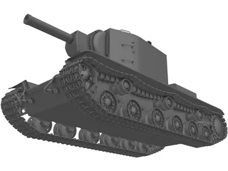 KV-2 Heavy Tank 3D Model preview