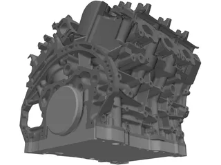 Twin Turbo V6 Engine 3D Model preview