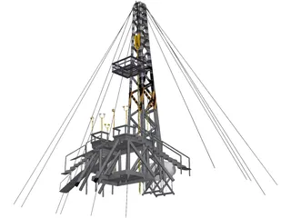Oil Platform 3D Model preview