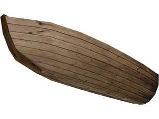 Wood Boat 3D Model preview