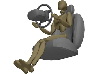 Woman Driving 3D Model preview