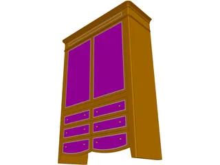 Yacht AV Cabinet Armoir 3D Model preview