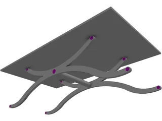 Cocktail Table 3D Model preview