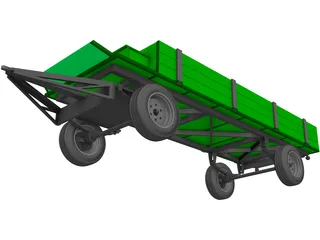 Farm Wagon 3D Model preview