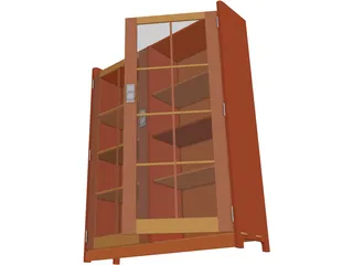 Mission Style Bookcase 3D Model preview