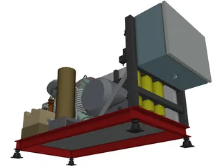 Air Compressor HP 3D Model preview