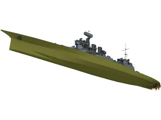 Hood Battlecruiser Refit 3D Model preview
