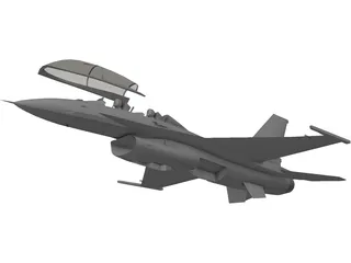 F-16D Block 52 Fighting Falcon 3D Model preview