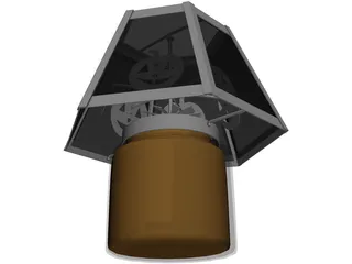 Glass Jar Candle with Halloween Decoration 3D Model preview