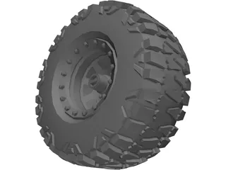 Mud Grabber Tire 3D Model preview