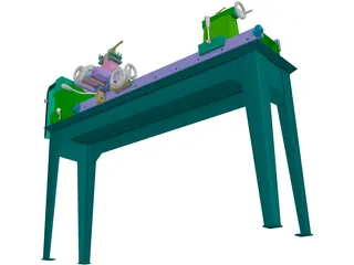 Metal Lathe 3D Model preview