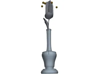 Lily In Vase 3D Model preview