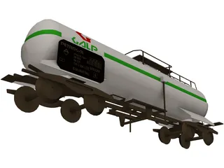 Oil Tank Train Car 3D Model preview