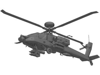 Boeing AH-64D Apache Longbow [+Pilots] 3D Model preview
