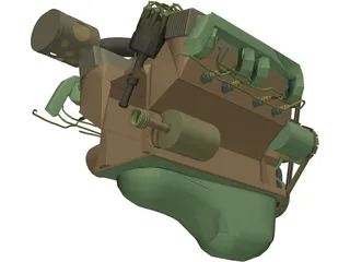 Ford Supercharged V8 Engine 3D Model preview