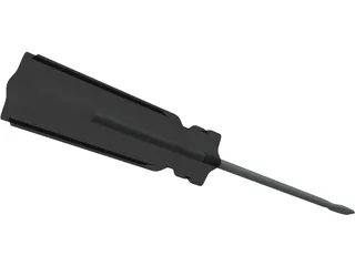 Plastic Flat Head Screwdriver 3D Model preview