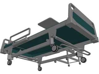 Hospital Bed 3D Model preview