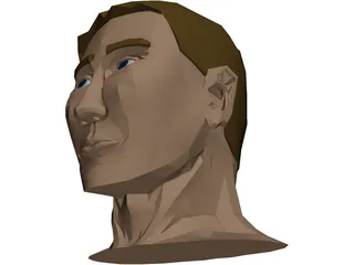Justins Male Head 3D Model preview