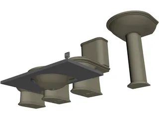 Bathroom Furniture Set 3D Model preview