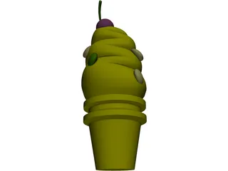 Soft Ice Cream Cone 3D Model preview