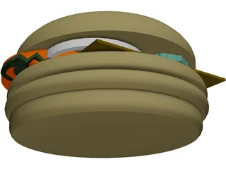 Hamburger [+All Toppings] 3D Model preview