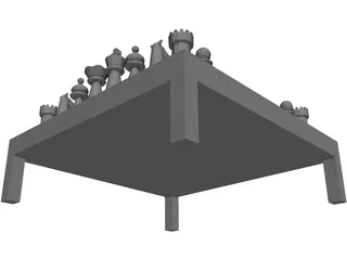 Chess Board 3D Model preview