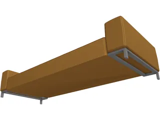 Couch Leather Pillow 3D Model preview
