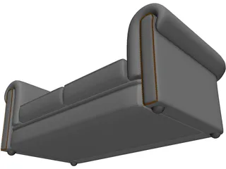 Couch Chesterfield Leather 3D Model preview