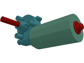 Worm Gear Motor 3D Model preview