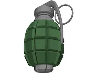 40 Segments Hand Grenade 3D Model preview