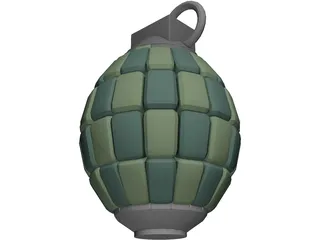80 Articulated Segments Hand Grenade 3D Model preview