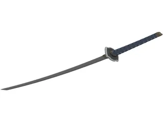 Long Katana Sword 3D Model preview