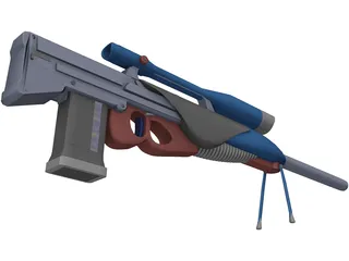 Sniper Rifle Shooting with Bullets 3D Model preview
