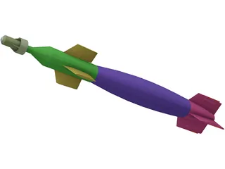 GBU-12 Laser Guided Bomb Missile 3D Model preview