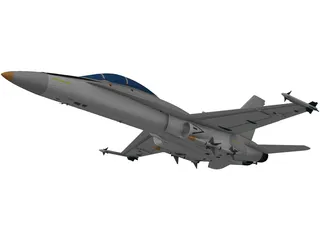 F-18A Hornet 3D Model preview