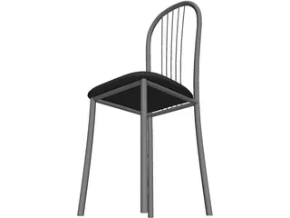 Metal Kitchen Chair 3D Model preview