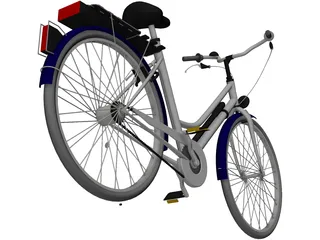 Bike Women City 3D Model preview