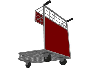 Airport Luggage Cart 3D Model preview