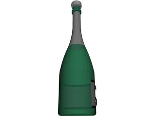 Champagne Bottle 3D Model preview